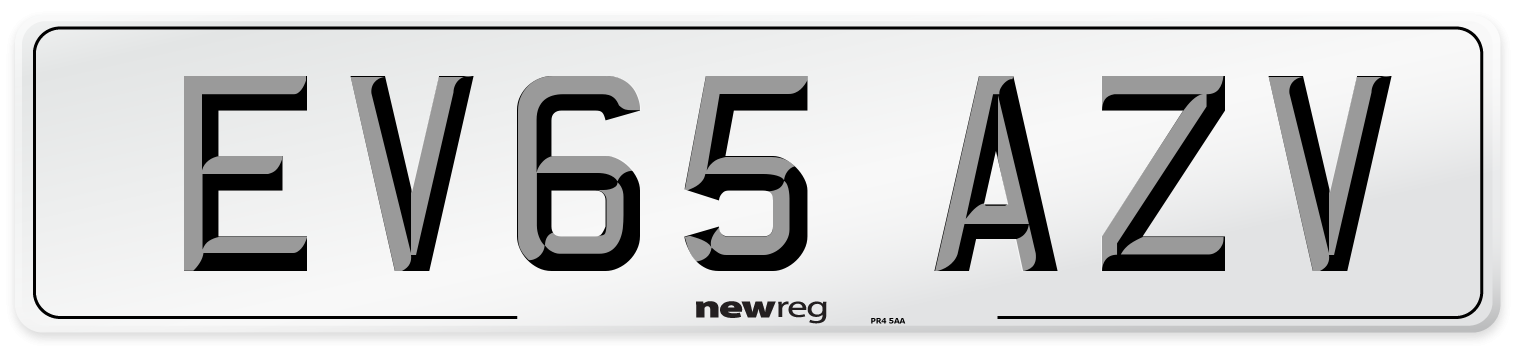 EV65 AZV Number Plate from New Reg